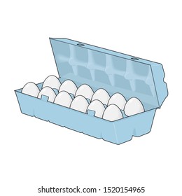 Fresh chicken eggs in box