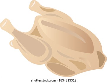 Fresh chicken. Vector illustration isolated on white background.