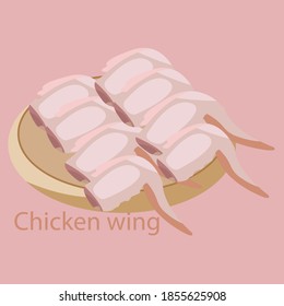 fresh chicken wings in vector.
healthy lifestyle. Diet. Natural product.