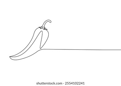 Fresh Chili continuous line drawing of isolate outline simple vector icon