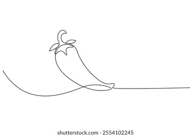 Fresh Chili continuous line drawing of isolate outline simple vector icon