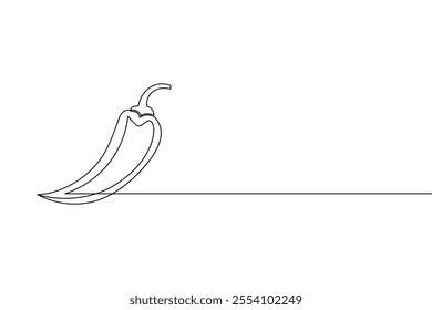 Fresh Chili continuous line drawing of isolate outline simple vector icon