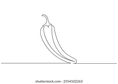 Fresh Chili continuous line drawing of isolate outline simple vector icon