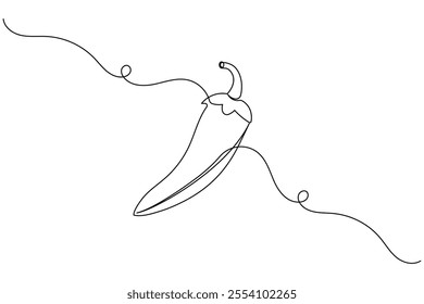 Fresh Chili continuous line drawing of isolate outline simple vector icon