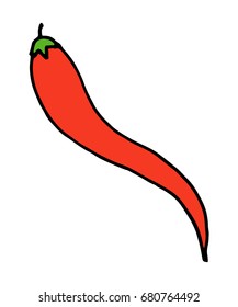 fresh chili pepper illustration using hand drawn or doodle style