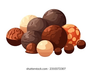 Fresh chocolate candies and bonbon icon isolated