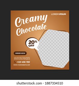 Fresh Chocolate Drink Social Media Banner Post Design Template