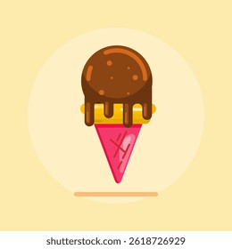 Fresh chocolate ice cream summer time, summer drink