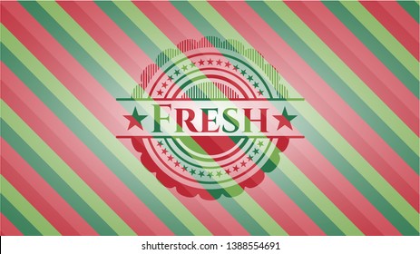 Fresh christmas style badge. Vector Illustration. Detailed.