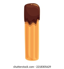 Fresh churro icon cartoon vector. Spanish food. Cake spain