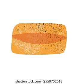 Pan de ciabatta fresco. Pan tradicional italiano con corteza crujiente, producto de panadería orgánica saludable para el aperitivo del desayuno, delicioso pan integral de trigo horneado. Vector aislado ilustración.