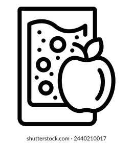 Fresh cider glass icon outline vector. Taste apple juicy drink. Fermented apple beverage