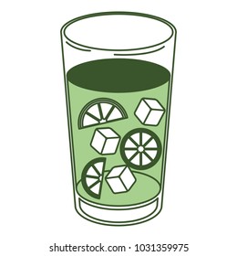 fresh citrus juice with ice cubes