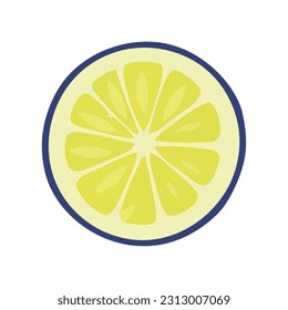 Fresh citrus slices in a circular pattern icon isolated