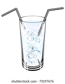 fresh cocktail with ice cubes
