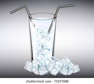 cóctel fresco con cubos de hielo