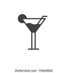 Fresh cocktail icon vector, filled flat sign, solid pictogram isolated on white. Symbol, logo illustration.