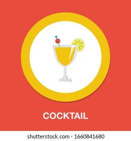 Fresh Cocktail Juice Glass, Cocktail Juice Illustration Isolated - Fresh Drink Sign Symbol