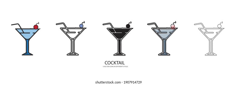 fresh cocktail vector type icon