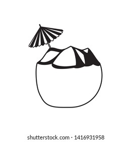 fresh coconut cocktail fruit icon