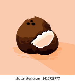 Fresh coconut fruit design vector illustratio