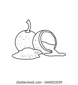 fresh coconut with half fruit icon