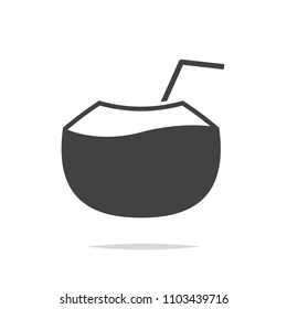 Fresh coconut icon vector isolated