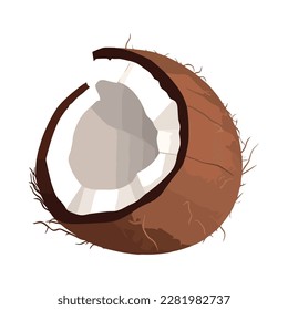 Fresh coconut milk healthy snack isolated