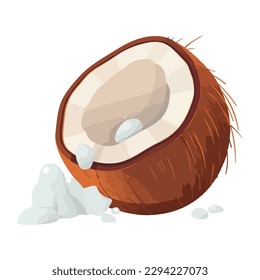 Fresh coconut milk, a tropical summer drink isolated