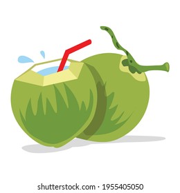 diseño de vectores de bebidas tropicales de coco fresco