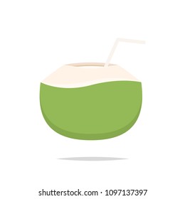 Fresh coconut water vector isolated