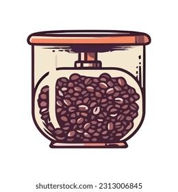 Fresh coffee bean jar icon isolated