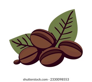 Vector de granos de café frescos sobre blanco