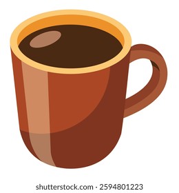Fresh Coffee in a Ceramic Mug Isolated on White