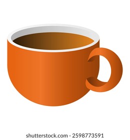 Fresh Coffee Cup Vector. Porcelain Coffee Cup Element. Coffee Cup Icon.