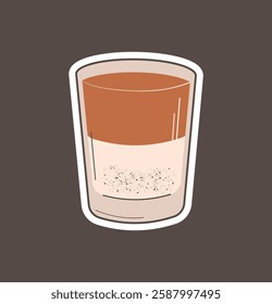fresh coffee drink, vector sticker