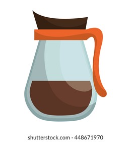 Fresh Coffee in kettle, isolated icon vector illustration graphic.