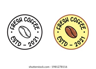 Fresh coffee logo. Available in 2 models, namely full color and outline models. It is suitable for coffee factory brands, coffee shops, coffee businesses, and others.