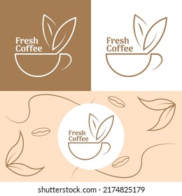 diseño de logotipo de café fresco, ilustración vectorial