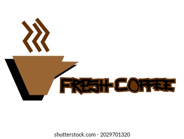 Fresh coffee logo with unique font