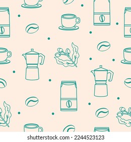 fresh coffee products pattern background