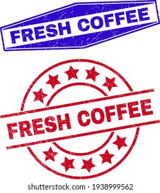FRESH COFFEE Unclean Stamp Seals in Round and Hexagonal Forms