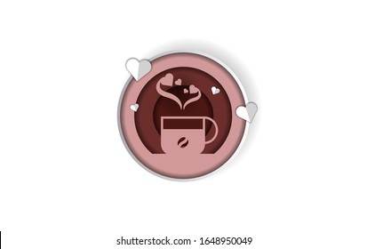 Fresh Coffee. Vector Illustration. paper craft style. posters (5)