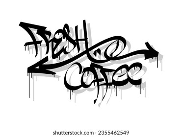 FRESH COFFEE word graffiti tag style