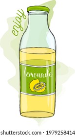 Fresh, cold lemonade bottle poster