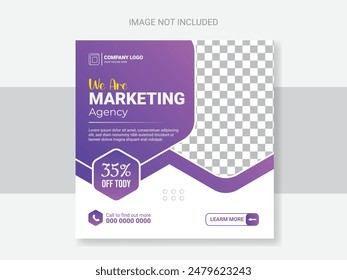 Fresh color digital marketing corporate media post or square banner design template.