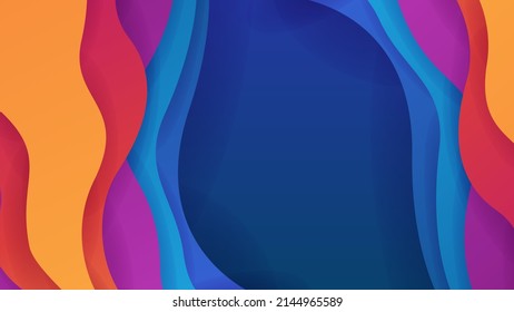Fresh colorful background with abstract wave curve design pattern texture for presentation, business banner, fashion design show, invitation, happy birthday party backdrop