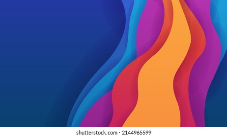 Fresh colorful background with abstract wave curve design pattern texture for presentation, business banner, fashion design show, invitation, happy birthday party backdrop