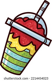 Fresh colorful beverage cartoon illustration