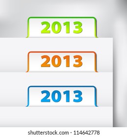 Fresh colorful New Year vector corner for your web site - illustration with 2013